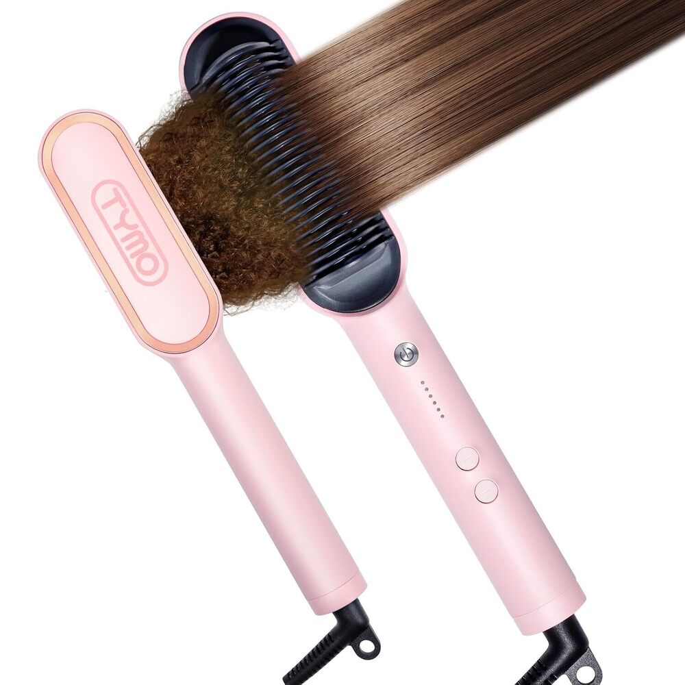Ring Hair Straightener Brush – Hair Straightening Iron with Built-in Comb